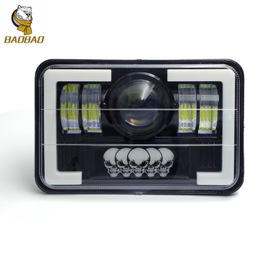Plastic Aluminium 5 Inch Skull Biały Żółty Samochodowe reflektory LED Moto Spotlight