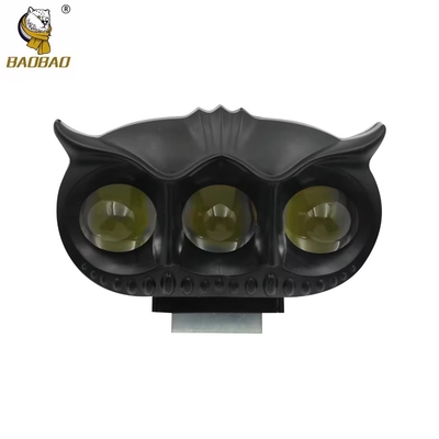 3 LED Owl Style Czarny aluminiowy obudowa motocykl LED HeadLight Spot Lamp