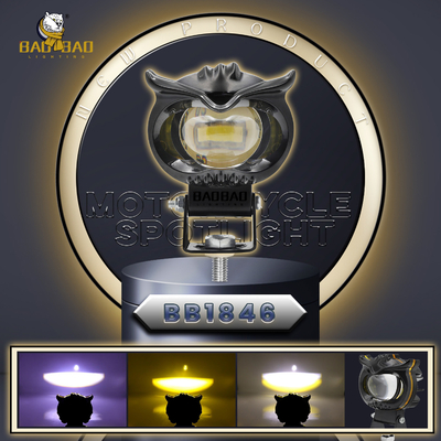 80V Owl Design Biały Żółty Pierścień Akrylowy Motocyklowe reflektory LED