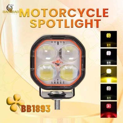 4 LED Biały Czerwony Żółty Projektor Spotlight Światło LED Dla Motocykla Dla Samochodu