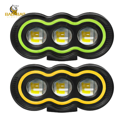 Plastikowy zielony żółty 3 LED motocyklowy reflektor LED oświetlenie akcesoriów motocyklowe