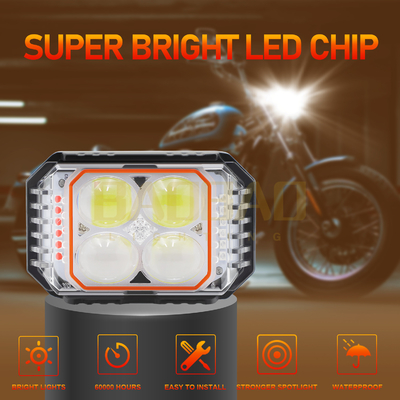 80V 4 wiersze Biały Żółty Błyskotliwy Wielobarwny Metal Motorcycle LED Light