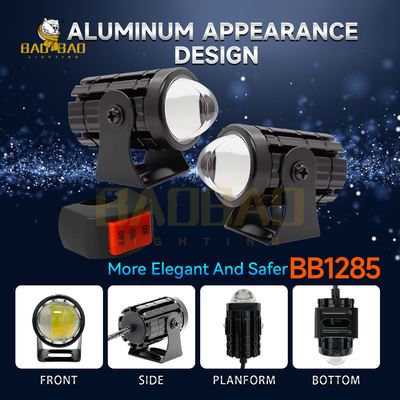 2 sztuk Biały Żółty Dual Color Aluminium Mini Driving Fog Light Dostępne dla motocykli